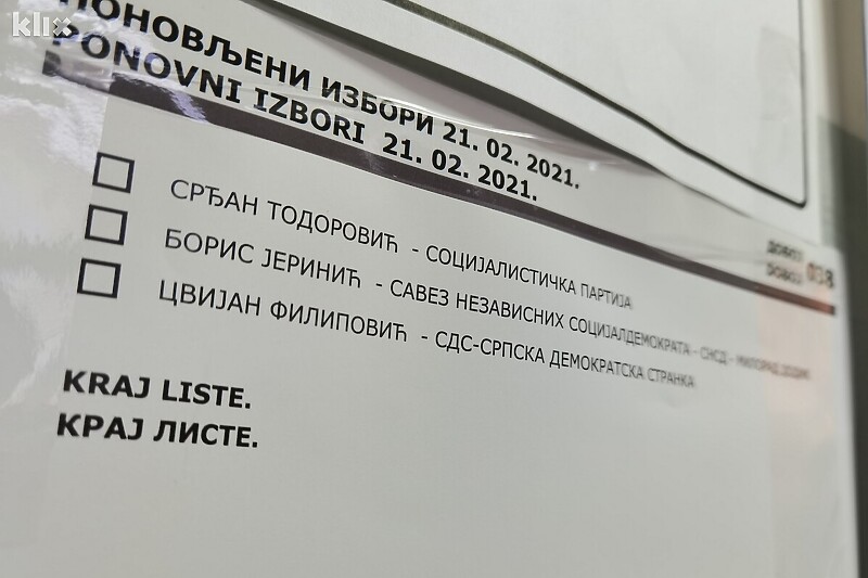 Lista na ponovljenim izborima za gradonačelnika u Doboju (Foto: E. M./Klix.ba)