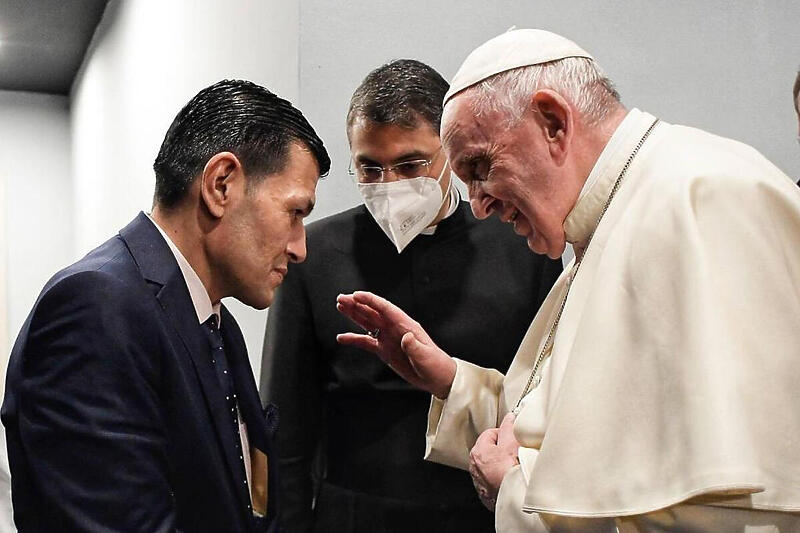 Papa Franjo i Abdullah Kurdi (Foto: EPA-EFE)