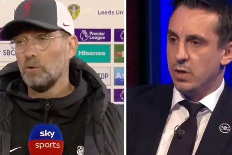 Jürgen Klopp i Gary Neville (Foto: Screenshot)