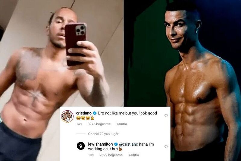 Hamilton i Ronaldo od ranije imaju prijateljski odnos (Foto: Screenshot)