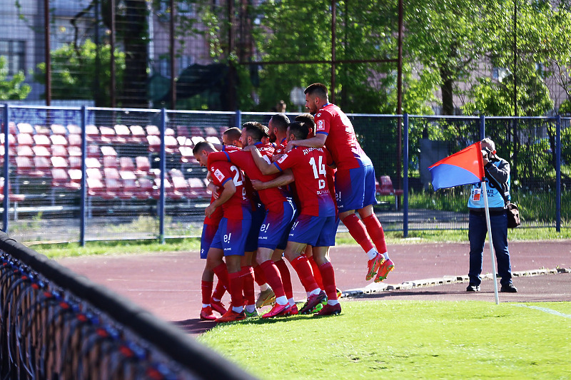 Slavlje nogometaša Borca nakon gola (Foto: FK Borac Banja Luka)