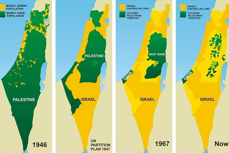 Širenje Izraela kroz historiju (Foto:Twitter)