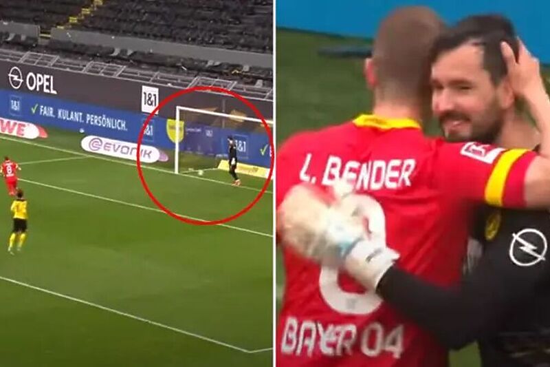 Bender se zahvalio Bürkiju i nakon gola ga je zagrlio (Foto: Twitter)