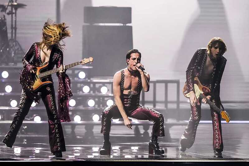 Nastup grupe Maneskin u finalu Eurosonga (Foto: EPA-EFE)