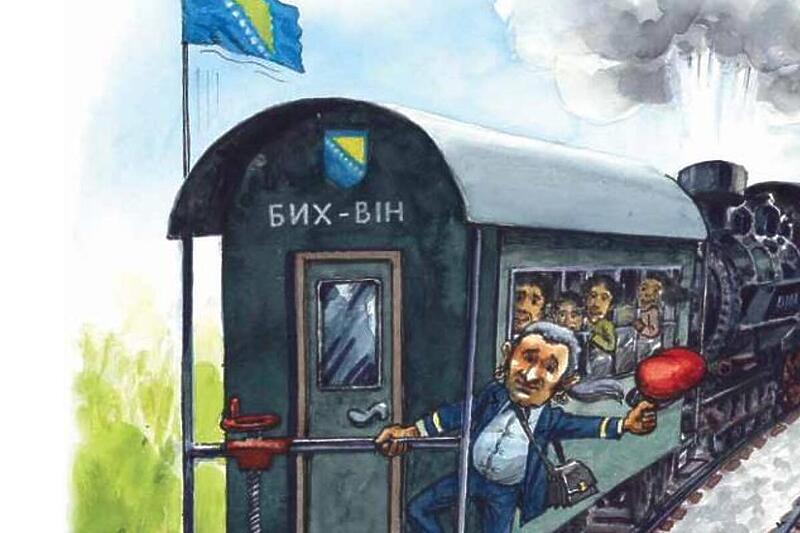Karikatura koja ilustrira zamisli iz publikacije o BiH iz 2012.