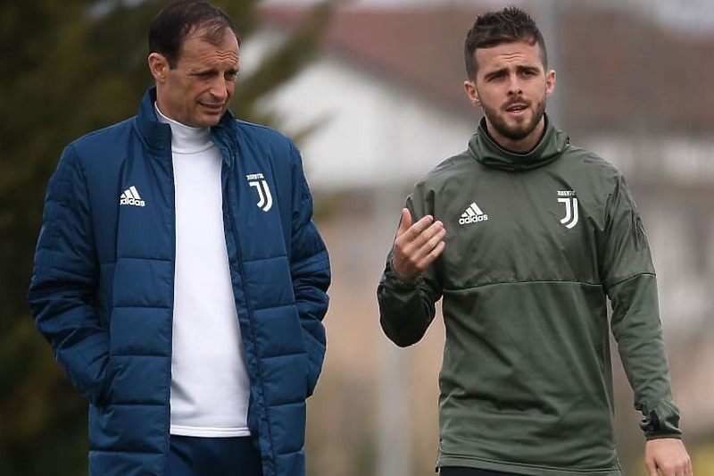 Pjanić i Allegri proveli su tri sezone skupa u Juventusu (Foto: Screenshot)