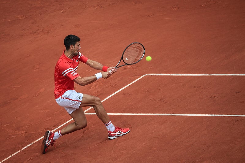 Novak Đoković u meču protiv Ricardasa Berankisa (Foto: EPA-EFE)