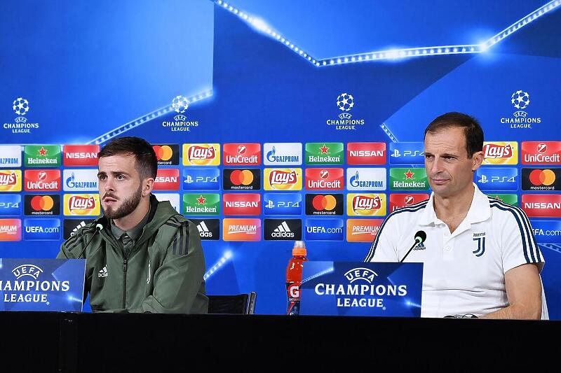 Miralem Pjanić i Massimiliano Allegri (Foto: EPA-EFE)