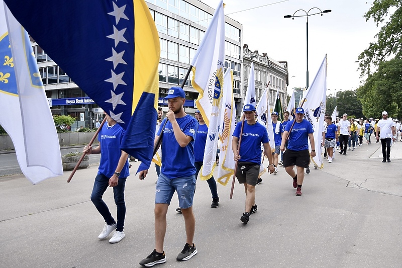 Defile učesnika manifestacije "Odbrana BiH - Igman 2021" (Foto: D. S./Klix.ba)