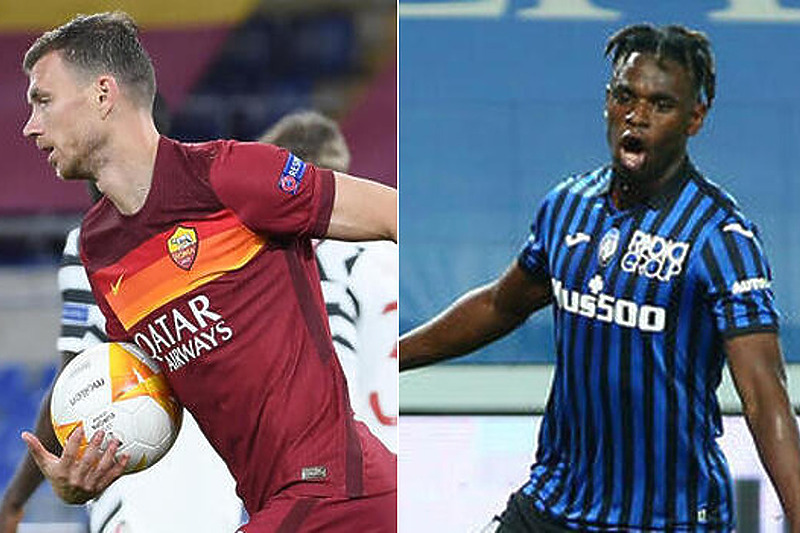 Edin Džeko i Duvan Zapata (Foto: EPA-EFE)