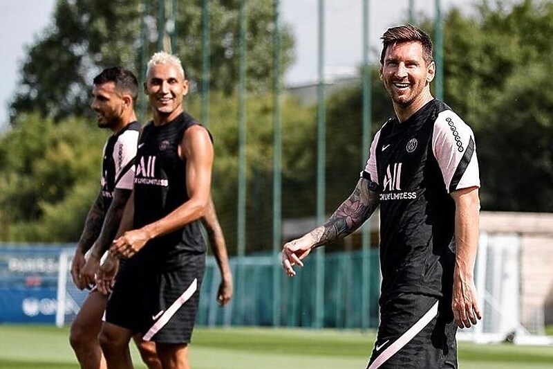 Navas i Messi na treningu PSG-a (Foto: Instagram)