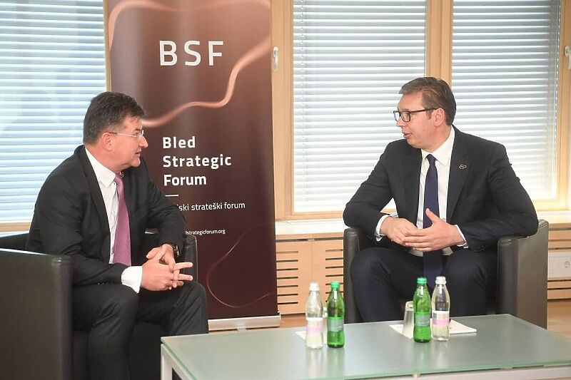 Vučić sa specijalnim predstavnikom EU za Zapadni Balkan Miroslavom Lajčakom (Foto: Instagram)