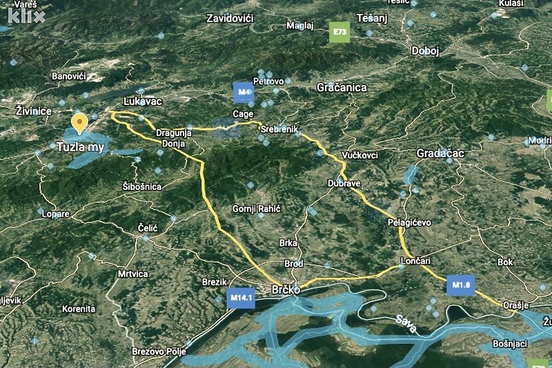 Projekcija trase autoceste kreirana na osnovu prikaza iz studije izvodljivosti projekta (Foto: A. K./Klix.ba)
