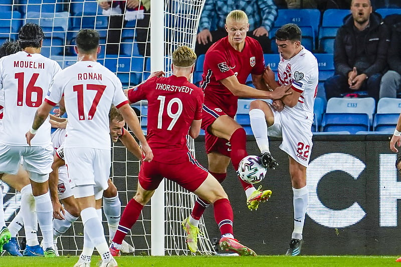 Haaland je postigao tri gola protiv Gibraltara na meču u Oslu (Foto: EPA-EFE)