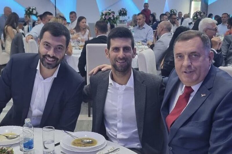 Novak Đoković sa Miloradom i Igorom Dodikom (Foto: Twitter)