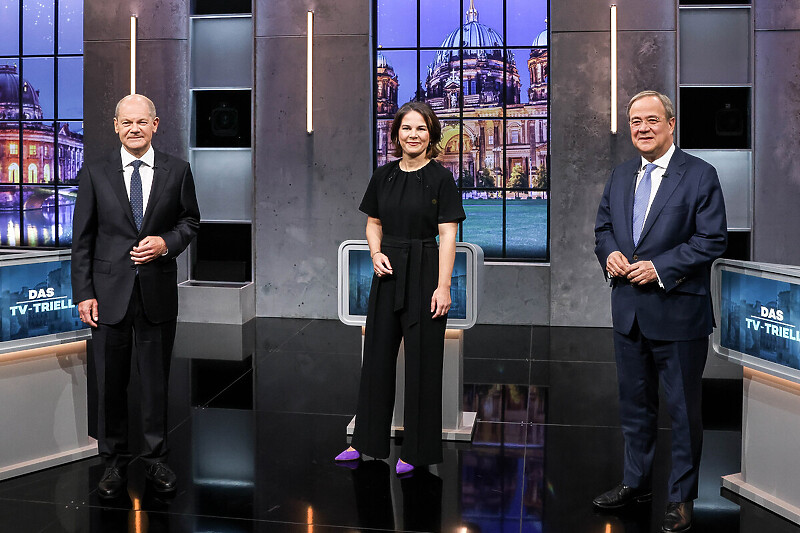 Olaf Scholz, Annalena Baerbock i Armin Laschet (Foto: EPA-EFE)