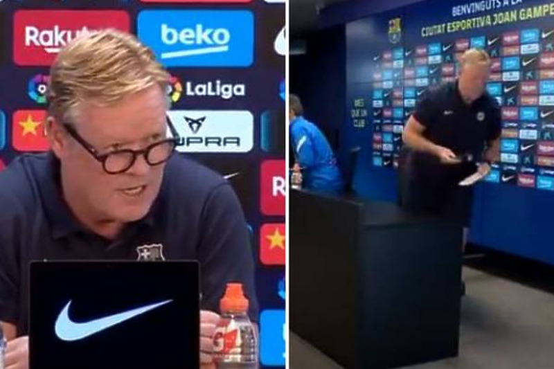 Koeman je spremio tekst i pročitao ga (Foto: Twitter/Screenshot)