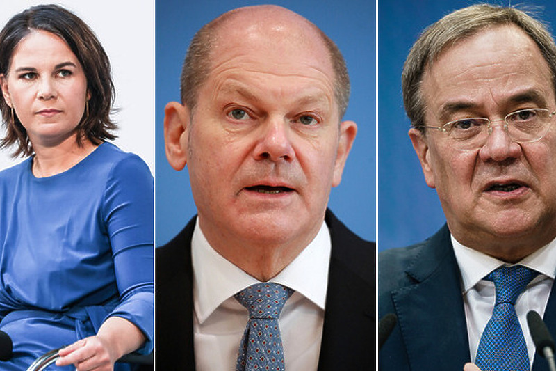 Annalena Baerbock, Olaf Scholz i Armin Laschet u utrci za kancelara (Foto: EPA-EFE)