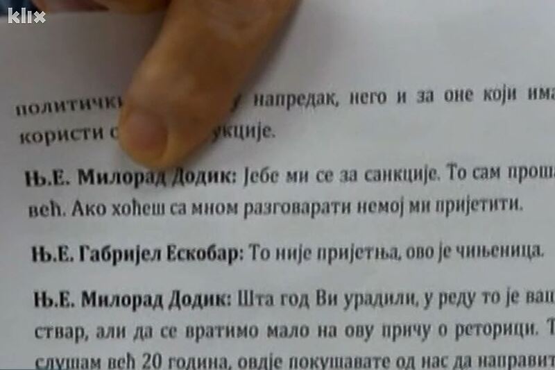 Milorad Dodik u telefonskom razgovoru poručio Bidenovom izaslaniku: Je*e mi se za vaše sankcije B_211001080