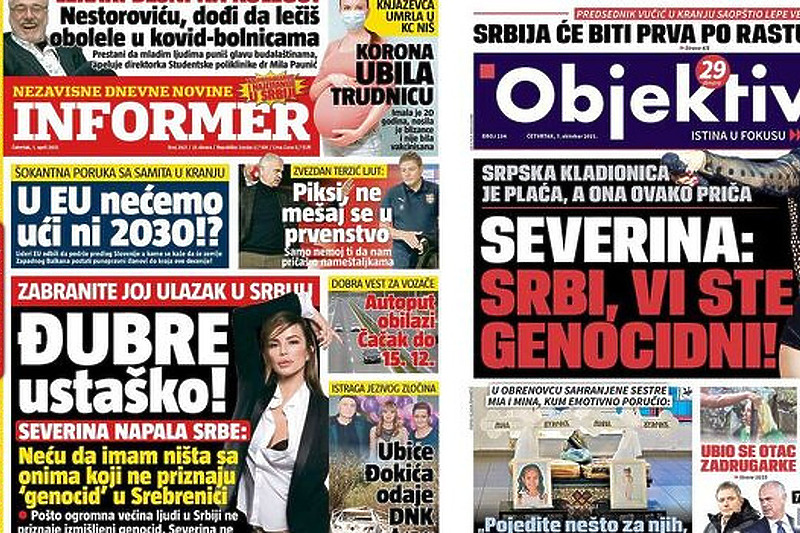 Naslovnice srpskih tabloida