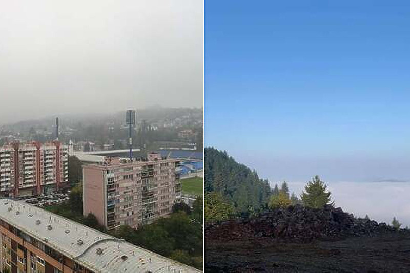 Pogled iz grada i pogled s Trebevića