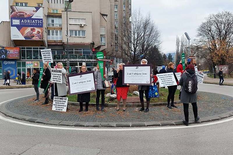 Detalj s protestne šetnje u Zenici