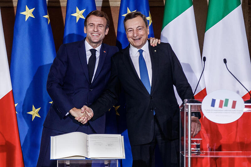 Emmanuel Macron i Mario Draghi (Foto: EPA-EFE)
