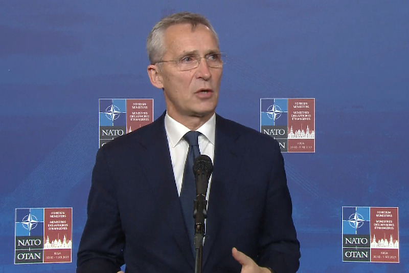 Jens Stoltenberg uoči sastanka u Rigi (Foto: Screenshot)