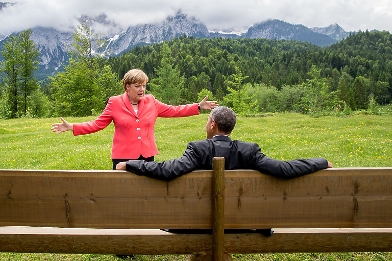 Susret s bivšim američkim predsjednikom Barackom Obamom 2015. u Njemačkoj (Foto: EPA-EFE)