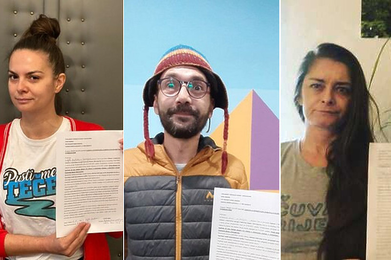 Aktivisti se fotografišu sa potpisanim pismom i pozivaju druge na društvenim mreža
