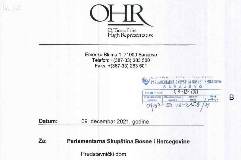 Pismo koje su dobili parlamentarci