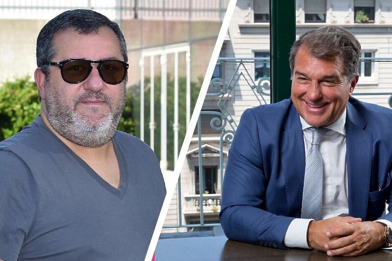 Mino Raiola i Joan Laporta (Foto: Twitter)