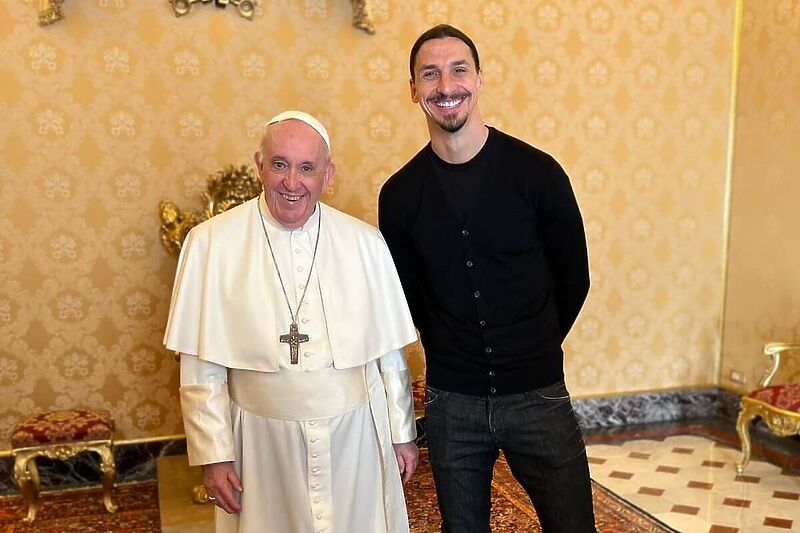Susret pape Franje i Zlatana Ibrahimovića u Vatikanu (Foto: Instagram)