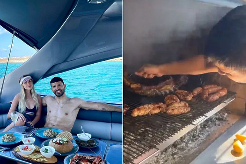 Aguero je na porodičnom okupljanju zadužen za roštilj (Foto: Instagram/Sofi Calzetti)