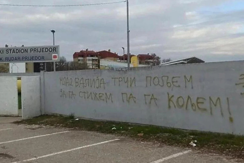 Morbidan grafit  u Prijedoru (Foto: Facebook)