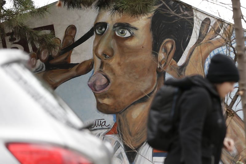 Đokovićev mural u Beogradu (Foto: EPA-EFE)