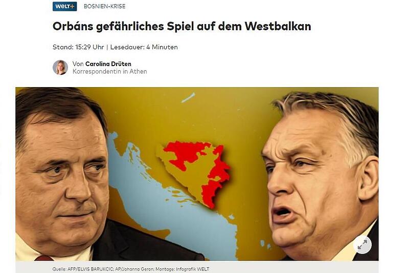 Orban i Dodik u ilustraciji njemačkog lista