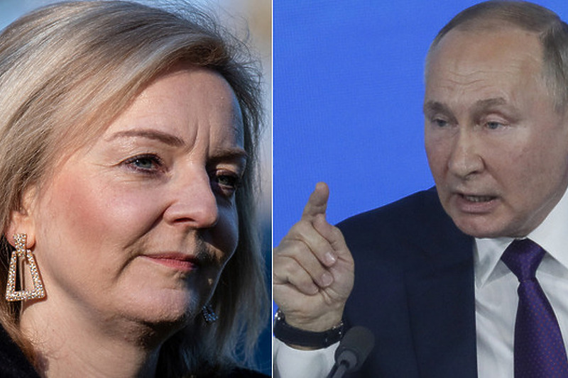 Elizabeth Truss i Vladimir Putin (Foto: EPA-EFE)