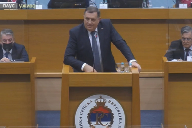 Dodik tokom novog obraćanja Narodnoj skupštini RS-a (Foto: Screenshot)