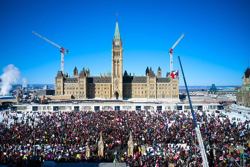 Protesti kamiondžija u Ottawi (Foto: EPA-EFE)
