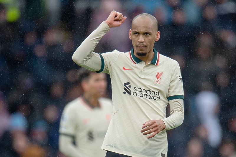 Fabinho tokom slavlja protiv Burnleya (Foto: EPA-EFE)