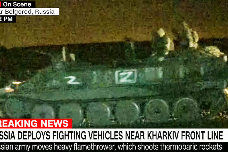 Ruske trupe se kreću prema Harkovu (Screenshot: CNN)