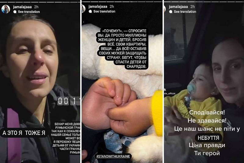 Jamalini Instagram storyji koji bilježe njen bijeg iz Ukrajine