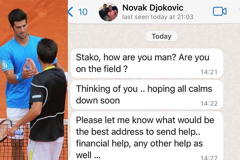 Poruka Đokovića koju je na Instagramu objavio Stahovski (Foto: Instagram)