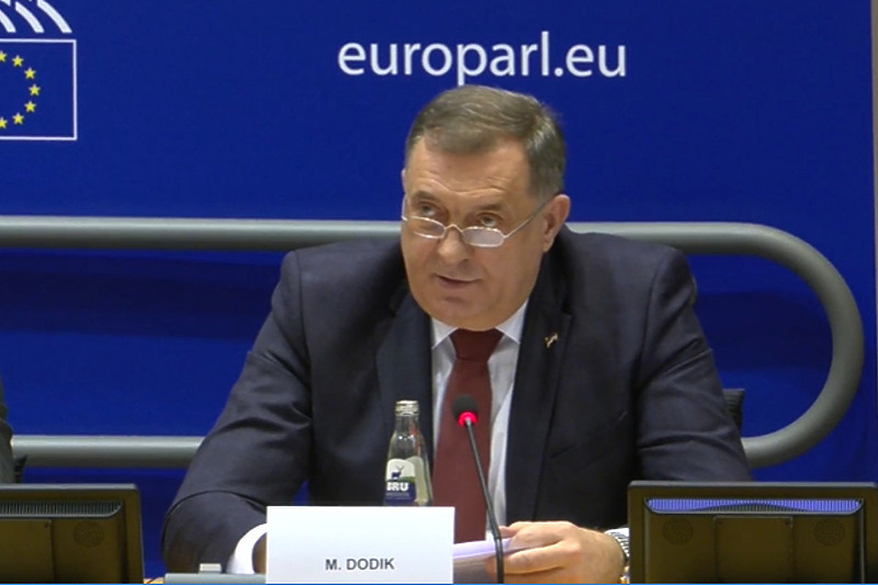 Milorad Dodik u Evropskom parlamentu (Screenshot)