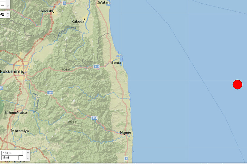Lokacija zemljotresa, Izvor: USGC Screenshot
