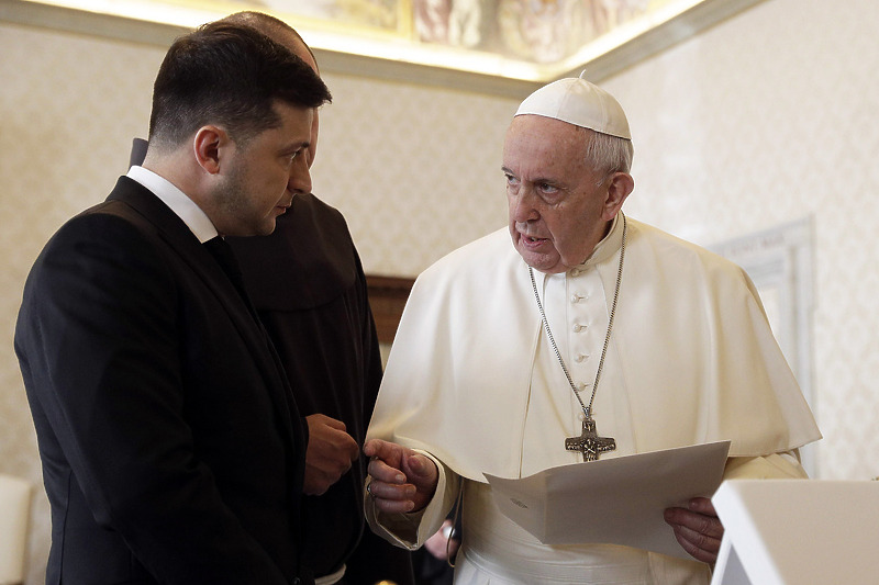 Papa Franjo i predsjednik Ukrajine Volodomir Zelenski (Foto: EPA-EFE)