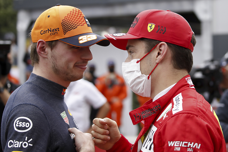 Max Verstappen i Charles Leclerc (Foto: EPA-EFE)