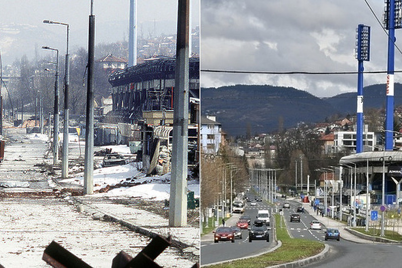 Zvornička ulica, stadion Grbavica nekad i sad (Foto: I. Š./Klix.ba)