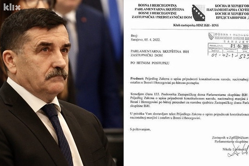 Nikola Lovrinović je prijedlog uputio u Parlament BiH (Foto: Klix.ba)